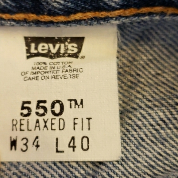 Mens Levis 550 Med Wash Relaxed 34 XTall Heavy Weight Outdoor Jeans Classic - Picture 2 of 16